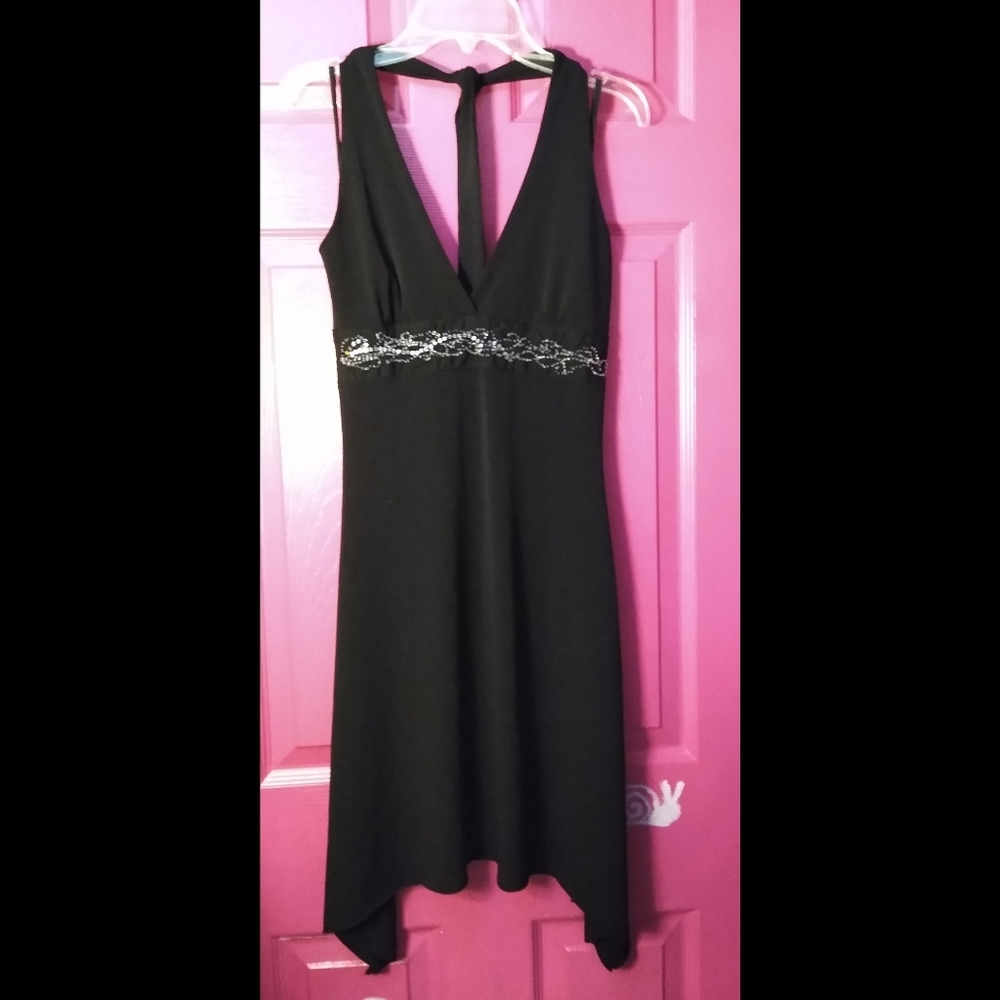 Semi-Formal Halter Top Mid Dress Juniors Medium